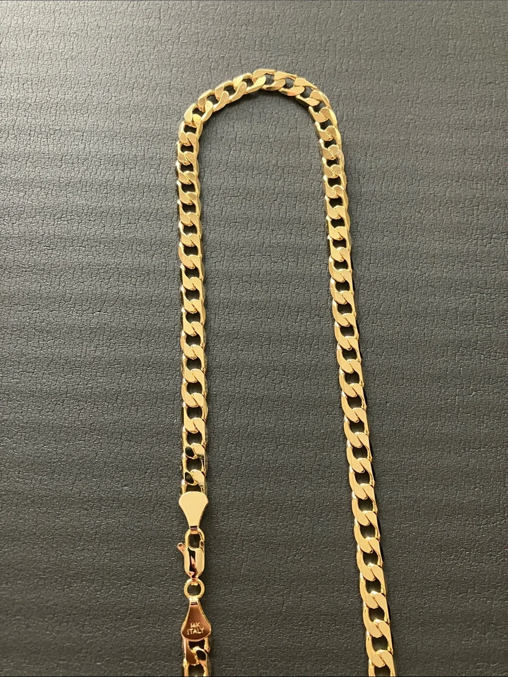 14k Yellow Gold Bonded Curb Chain Necklace 24”